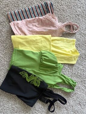 Mixed Color Crop & Tank Bundle - Multicolor, Pink, Yellow, Green, Black